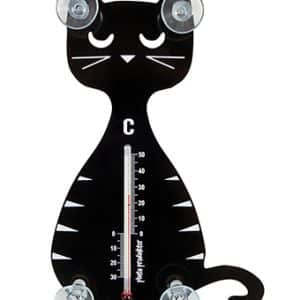 Termometer sittande kattmotiv svart