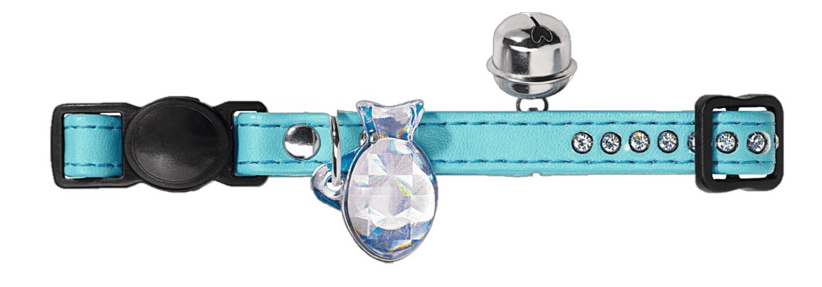 Cat Collar Modern Art Luxus Artificial Leather Turquoise/White One-Size - Katt - Katthalsband, kattsele & kattkoppel - Katthalsband & Reflexhalsband - Hunter - ZOO.se