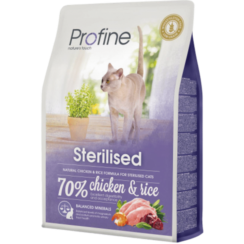 Cat Dry Food Sterilised Chicken & Rice 2kg - Katt - Kattfoder & kattmat - Torrfoder till katt - Profine - ZOO.se