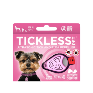 Pet Ultrasonic Tick and Flea Repeller Rosa - Hund - Hundvård & Tillskott - Mot Ohyra & Fästingar, Katt - Kattvård & Tillskott - Fästingmedel & skydd mot ohyra hos katt - Tickless - ZOO.se