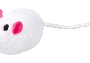 Plyschmöss med bjällra, 5 cm, 2 st, vit/grå - Katt - Kattleksaker - Leksaksmöss - Trixie - ZOO.se