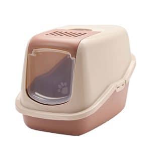 Savic Nestor Kattlåda med Kolfilter och Tak - Tuscan Red - 56x39x38.5 cm