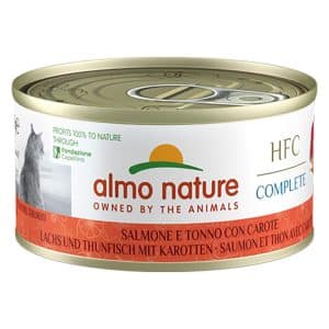 Almo Nature HFC Complete 6 x 70 g - Lax & tonfisk med morötter
