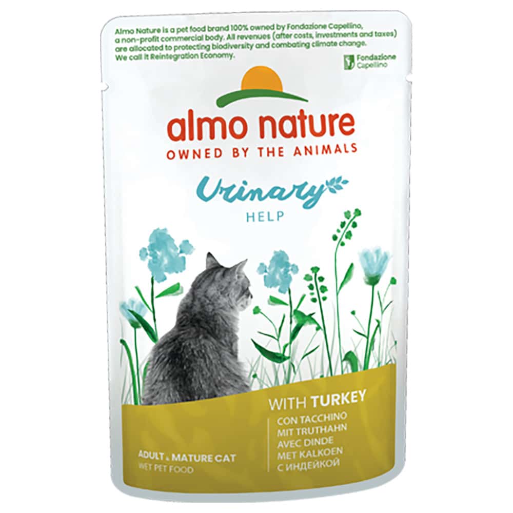 Almo Nature Holistic Urinary Help portionspåse - 6 x 70 g kalkon