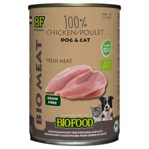Biofood Ekologisk 100% kött Kyckling Hund & Katt - 400 g