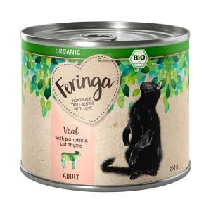 Feringa Organic Adult ekologisk meny 6 x 200 g - Ekologisk kalv med ekologisk pumpa & ekologisk kattimjan