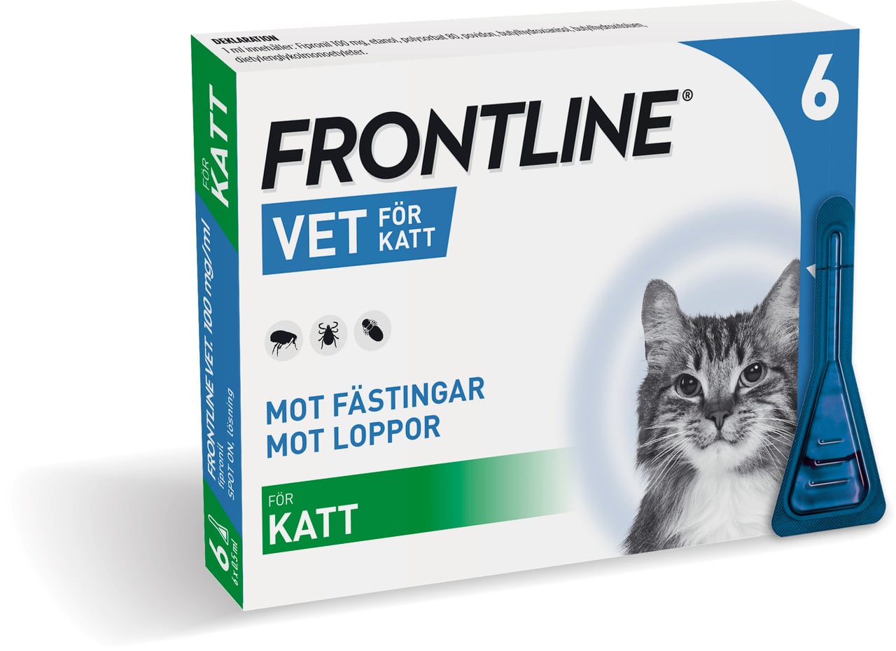 Frontline Vet - Spot-on Lösning för Katt 100 mg/ml 6 x 0,5 ml - Pipetter, 6 x 0,5 ml