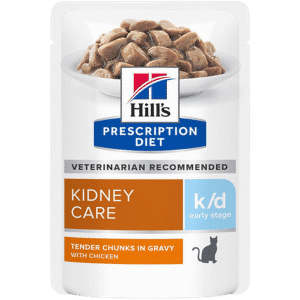 k/d Kidney Care Early Stage Chicken Pouch - Wet Cat Food 85 g x 12 st - Pouch - Katt - Kattfoder & kattmat - Veterinärfoder för katt, Veterinär - Veterinärfoder För Katter - Hill's Prescription Diet Feline - ZOO.se