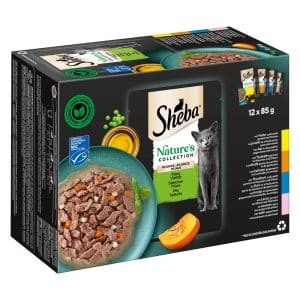Sheba Nature's Collection in Sauce 12 x 85 g - Fine Variety Land & Sea (kyckling, kalkon, tonfisk, lax)