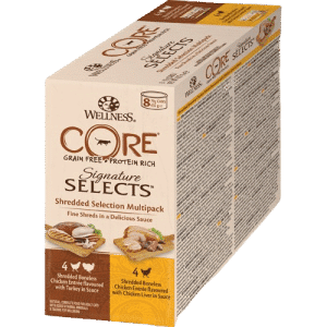 Signature Selects Shredded Selection Multipack 8 x 79 g - Katt - Kattfoder & kattmat - Blötmat & våtfoder till katt - CORE Petfood - ZOO.se