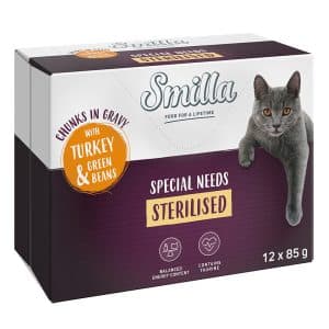 Smilla Chunks Sterilised med grönsaker 12 x 85 g - Kalkon & gröna bönor