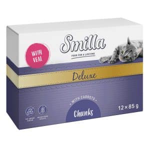 Smilla Deluxe Chunks 12 x 85 g - Med kalv & morötter