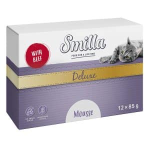 Smilla Deluxe Mousse 12 x 85 g - Med nötkött & timjan