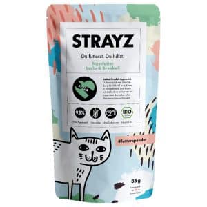 STRAYZ Ekologisk Påse 6 x 85 g - Ekologisk lax och ekologisk broccoli