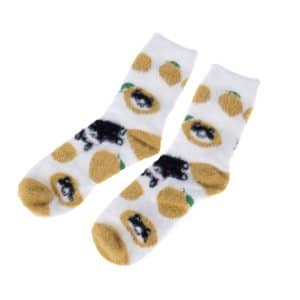 TIAKI "Cats & Lemons" plyschstrumpor - Skostorlek 36 - 41 (one size)