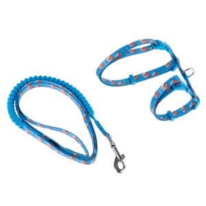 TIAKI Fishbone kattsele med koppel - Blå