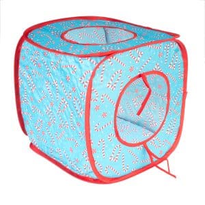 TIKAI Xmas tält med polkagrisar för katter - L 40 x B 40 x H 40 cm