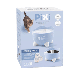 Vattenfontän med matskål Pixi Blå - Katt - Matplats & Vattenfontäner för katt - Vattenfontän till katter - Catit - ZOO.se
