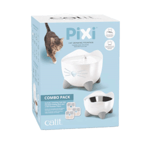 Vattenfontän med matskål Pixi Vit - Katt - Matplats & Vattenfontäner för katt - Vattenfontän till katter - Catit - ZOO.se