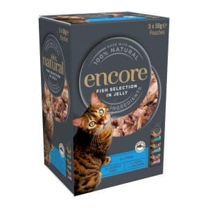 Prova nu! Encore Cat Mix Jelly Pouch i gelé 5 x 50 g - Fiskurval (3 sorter)