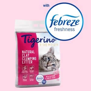 Tigerino Premium kattströ - Febreze Fresh Flower - 12 kg