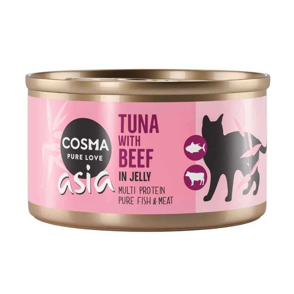 Cosma Asia i gelé 6 x 85 g - Tonfisk & nötkött