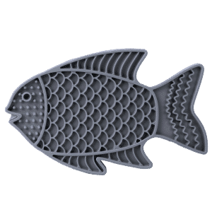 Lick mat Fish, 22x13cm, Grå - Hund - Matplats & Vattenautomater för hund - Foderaktivering för hund - Pritax - ZOO.se