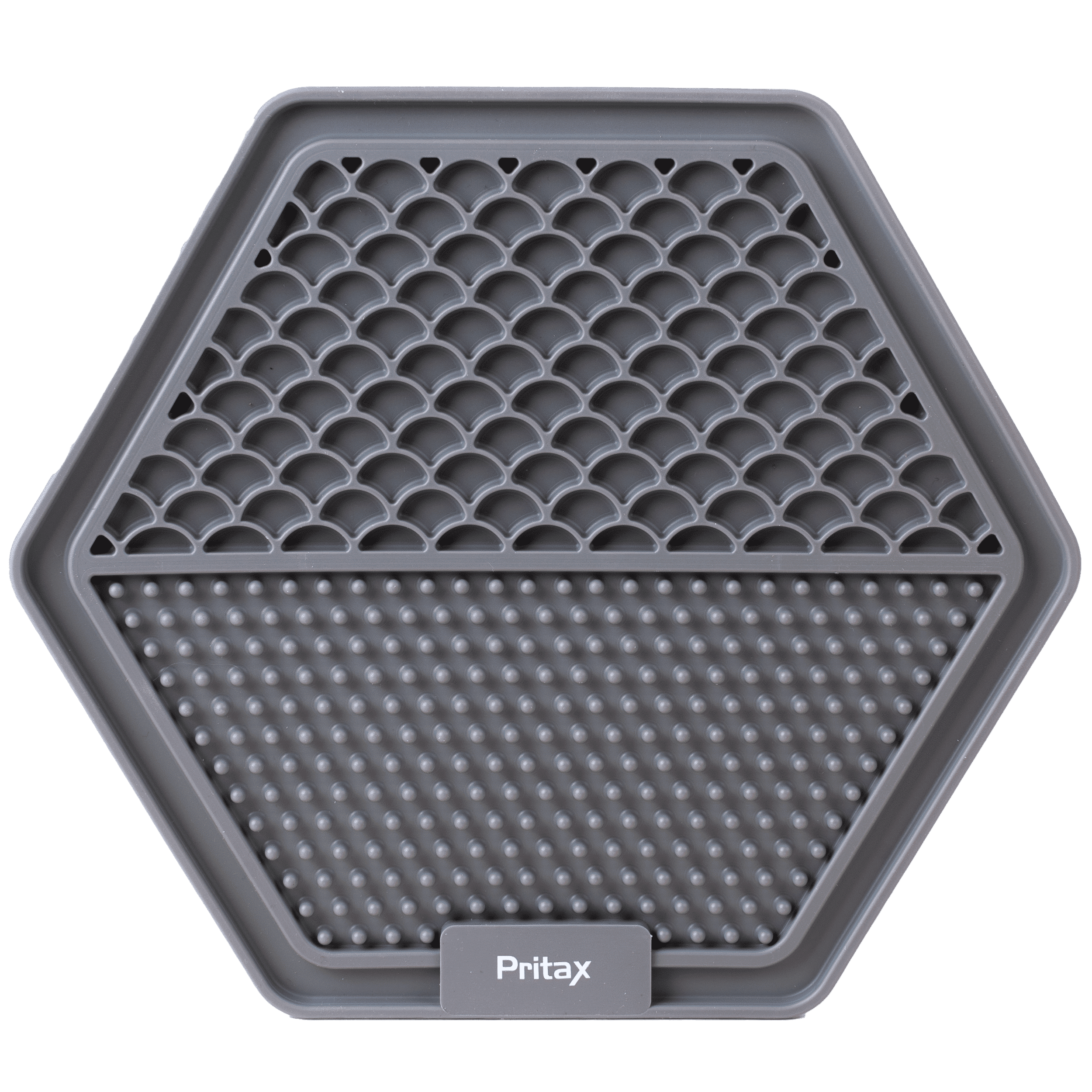 Lick mat Hexagon, 22cm, Grå - Hund - Matplats & Vattenautomater för hund - Foderaktivering för hund - Pritax - ZOO.se