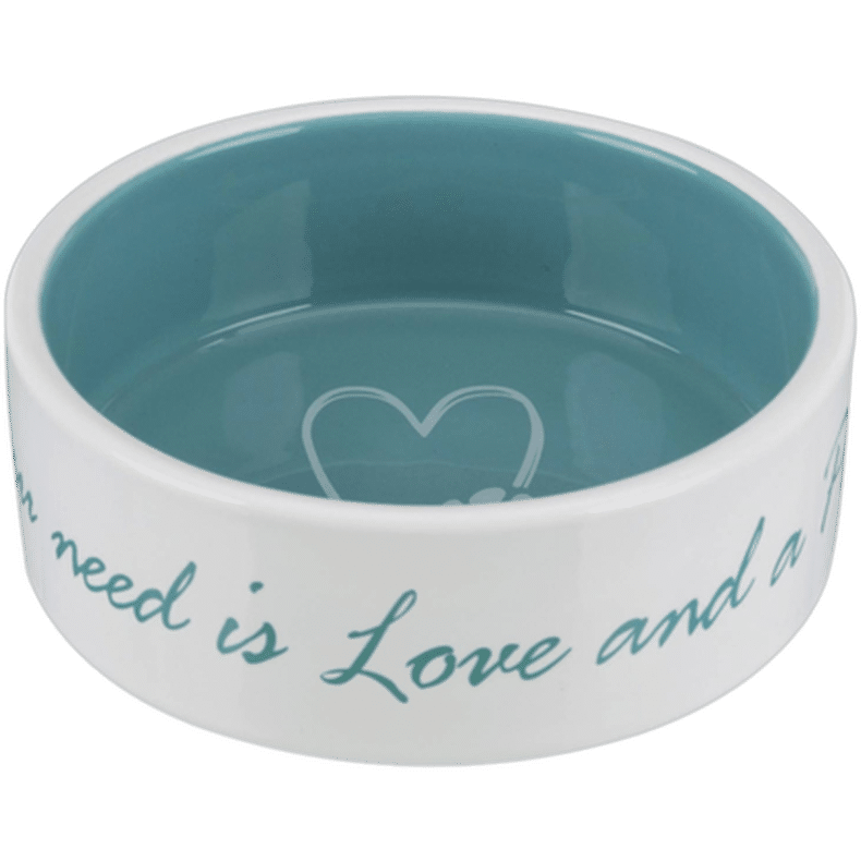 Pet's Home Ceramic Bowl 1.4 l/ø20 cm Cream/Petrol - Hund - Matplats & Vattenautomater för hund - Hundmatskålar & Vattenskålar för hund - Trixie - ZOO.se