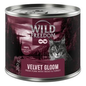6 x 200 g / 400 g Wild Freedom Adult Red Meat till prova-på-pris! - 6 x 200 g Velvet Gloom - fläskkött, kalkon & öring