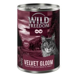 6 x 200 g / 400 g Wild Freedom Adult Red Meat till prova-på-pris! - 6 x 400 g Velvet Gloom - fläskkött, kalkon & öring