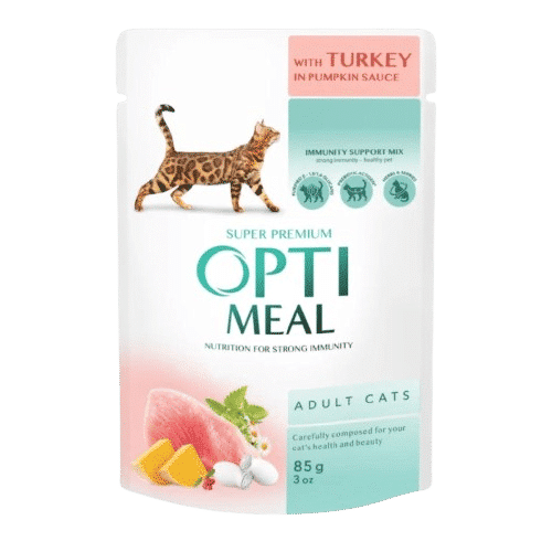 Adult Turkey In Pumpkin Sauce Våtfoder för katter 12 x 85 g - Katt - Kattfoder & kattmat - Blötmat & våtfoder till katt - Optimeal - ZOO.se