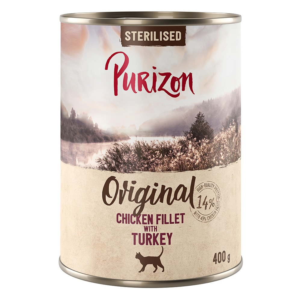 Purizon Adult Sterilised 6 x 400 g - Grain Free - Kycklingfilé med kalkon