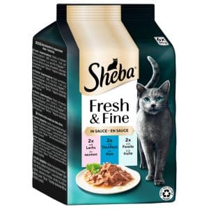 Sheba Fresh & Fine 6 x 50 g - Lax + Tonfisk + Öring i sås