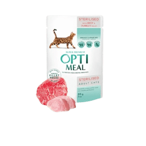 Sterilised Cats With Beef And Turkey Fillet In Jelly 12 x 85 g - Katt - Kattfoder & kattmat - Blötmat & våtfoder till katt - Optimeal - ZOO.se