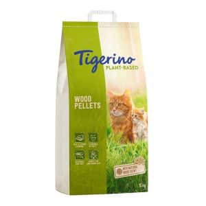 Tigerino Plant-Based kattströ med träpellets - naturlig trädoft, doftfritt - 30 liter (8 kg)