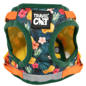 Travelcat kattsele med koppel Blommig (Medium)