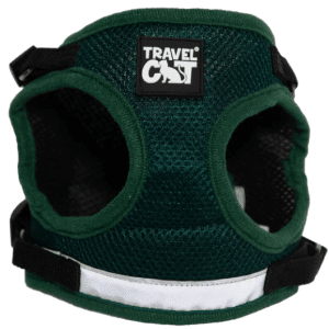 Travelcat kattsele med koppel Mörkgrön (Medium)