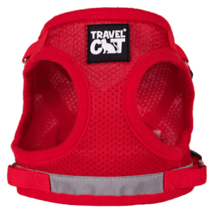 Travelcat kattsele med koppel Röd (Medium)