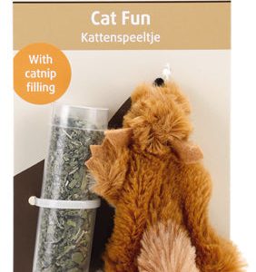 Beeztees Plysch Ekorre Kattleksak med Kattmynta