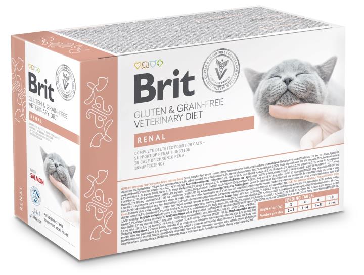 Brit Pouch Renal med lax för katt 85 g