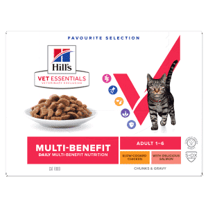 Hill's Vet Essentials Multi-Benefit Adult våtfoder för katter med kyckling & lax 12 x 85 g