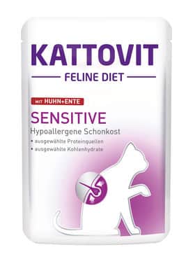 Kattovit Sensitive Kyckling & Anka för katter 24 x 85 g