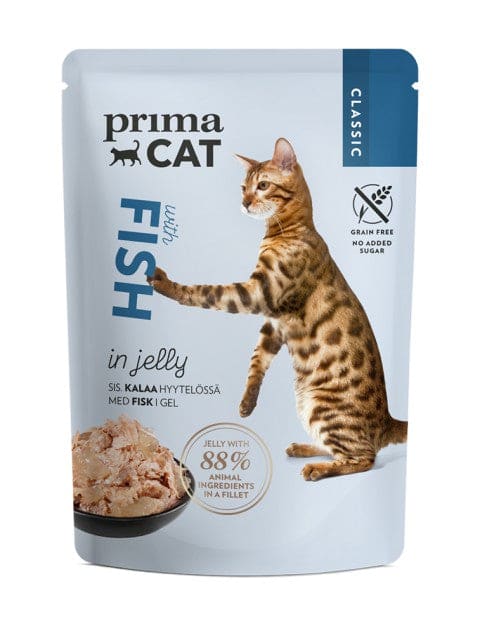 PrimaCat Classic Våtfoder med fisk i sås för katter 85 g