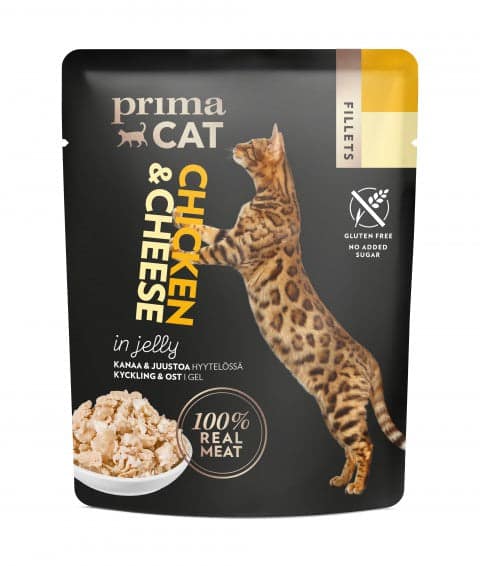 PrimaCat Fillets Kyckling med ost i gelé - Kattmat 50 g