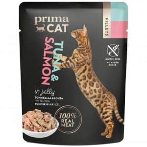 PrimaCat Fillets Tonfisk med lax i gelé - Kattmat 50 g