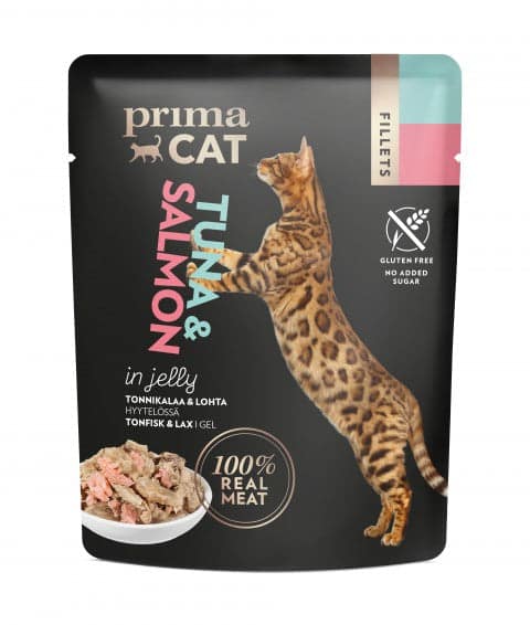PrimaCat Fillets Tonfisk med lax i gelé - Kattmat 50 g