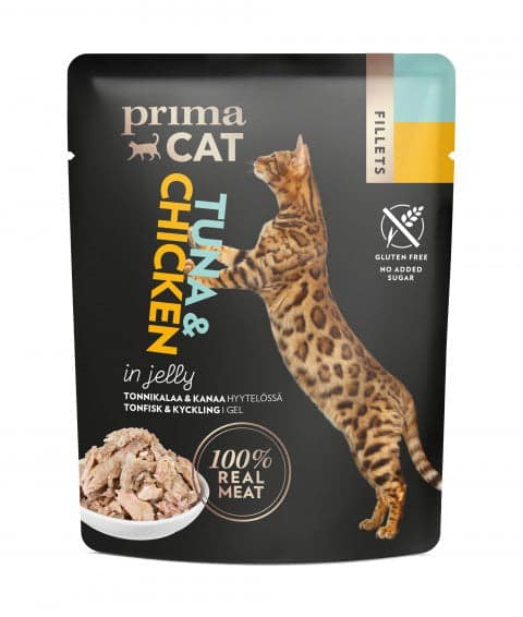 PrimaCat Fillets Tonnfisk med kyckling i gelé - Kattmat 50 g