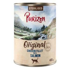 Purizon Adult Sterilised 6 x 400 g - Grain Free - Kycklingfilé med lax