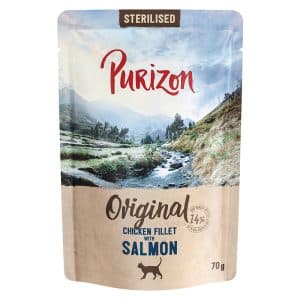 Purizon Adult Sterilised 6 x 70 g - Grain Free - Kycklingfilé med lax